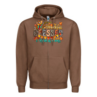 Chestnut Thankful Blessed Kind Of Mess Zipper Hoodie - CowhideDigitalArt