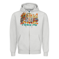Dove Grey Thankful Blessed Kind Of Mess Zipper Hoodie - CowhideDigitalArt