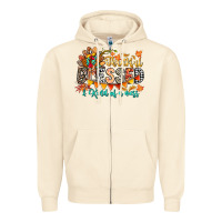 Sandshell Thankful Blessed Kind Of Mess Zipper Hoodie - CowhideDigitalArt