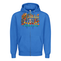 True Royal Thankful Blessed Kind Of Mess Zipper Hoodie - CowhideDigitalArt