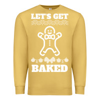 Antique Gold Let's Get Baked Smoking Weed Funny Christmas Gift 1 Premium Sweatshirt - lanVoArt