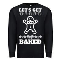 Black Let's Get Baked Smoking Weed Funny Christmas Gift 1 Premium Sweatshirt - lanVoArt