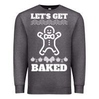 Charcoal Heather Let's Get Baked Smoking Weed Funny Christmas Gift 1 Premium Sweatshirt - lanVoArt