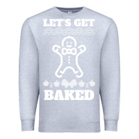 Heather Grey Let's Get Baked Smoking Weed Funny Christmas Gift 1 Premium Sweatshirt - lanVoArt