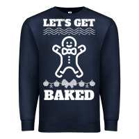 Navy Let's Get Baked Smoking Weed Funny Christmas Gift 1 Premium Sweatshirt - lanVoArt
