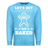Ocean Blue Let's Get Baked Smoking Weed Funny Christmas Gift 1 Premium Sweatshirt - lanVoArt