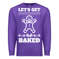 Purple Let's Get Baked Smoking Weed Funny Christmas Gift 1 Premium Sweatshirt - lanVoArt