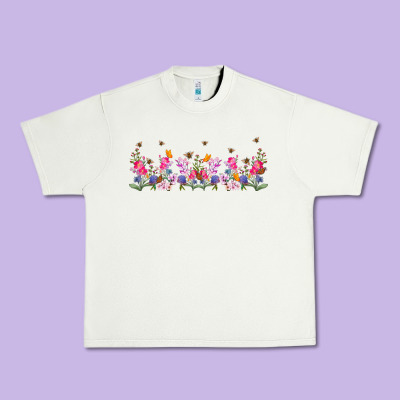 Wild Flowers Urban Heavy Tee Designed By Tumblerdesignbyshophia