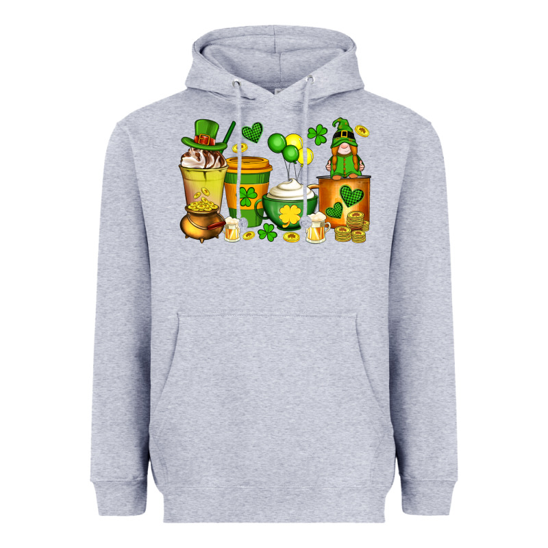 St Patrick's Day Coffee Cups With Gnome Heavyweight Hoodie by Artiststas | Teevron