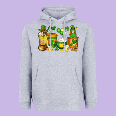 St Patrick's Day Coffee Cups With Gnome Heavyweight Hoodie Designed By Artiststas