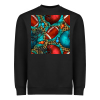 Black american football helmet with leopard and gemstone Heavyweight Sweatshirt - BundleAndBundleShop