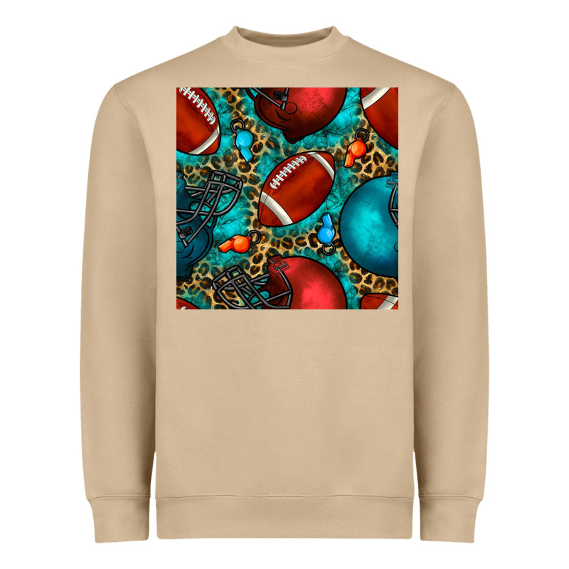 American Football Helmet With Leopard And Gemstone Heavyweight Sweatshirt by BundleAndBundleShop | Teevron