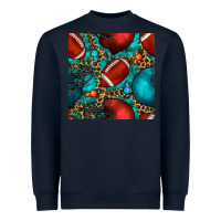 Navy american football helmet with leopard and gemstone Heavyweight Sweatshirt - BundleAndBundleShop