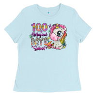 Baby Blue 100 magical days school Ladies Tee - SublimationCraftShop