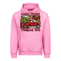 Fuchsia Pink farm fresh christmas trees Urban Hoodie - BarkalooDesign