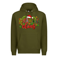 Army Green christmas granny claus Premium Hoodie - FaDigitalArtStudio