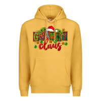 Mustard christmas granny claus Premium Hoodie - FaDigitalArtStudio