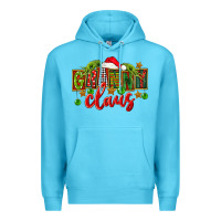 Ocean Blue christmas granny claus Premium Hoodie - FaDigitalArtStudio