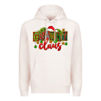 Pale Pink christmas granny claus Premium Hoodie - FaDigitalArtStudio