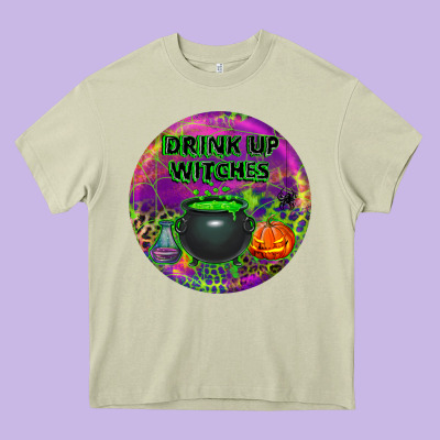 Halloween Round Earrings Heavy Core Tee Designed By Bundleandbundleshop