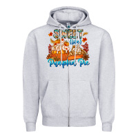 Heather Grey Sweet Like Pumpkin Pie Zipper Hoodie - CowhideDigitalArt