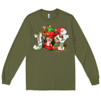 Army Green christmas joy girl gnome Long Sleeve Tee - CowGirlArtShop