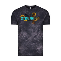 Cloud Black She Is Strong Western Cross Vintage Tee - RanaPortraitStore