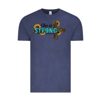 Vintage Denim She Is Strong Western Cross Vintage Tee - RanaPortraitStore