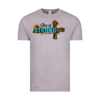 Vintage Zinc She Is Strong Western Cross Vintage Tee - RanaPortraitStore