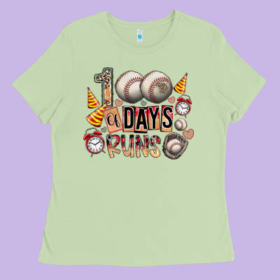 100 Of Days Runs Ladies Tee Designed By Sublimationcraftshop