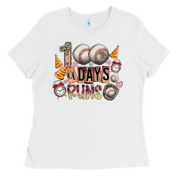 White 100 of days runs Ladies Tee - SublimationCraftShop