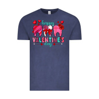 Vintage Denim Happy Valentine's Day with teeth Valentine's Day Vintage Tee - HowdyJamesFarm