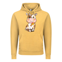 Vintage Mustard Cartoon Cow Vintage Hoodie - HowdyJamesFarm