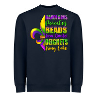 Navy mardi gras parades beads french quarter beignets Heavyweight Sweatshirt - FaDigitalArtStudio