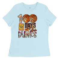 Baby Blue 100 of days slam dunks Ladies Tee - SublimationCraftShop