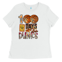 White 100 of days slam dunks Ladies Tee - SublimationCraftShop