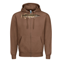 Chestnut Northern Pike Fish Illustrations Zipper Hoodie - LillyAllenDesigns