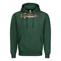 Northern Pike Fish Illustrations Zipper Hoodie | Teevron