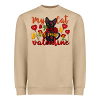 My Cat Is My Valentine Valentine's Day Heavyweight Sweatshirt | Teevron