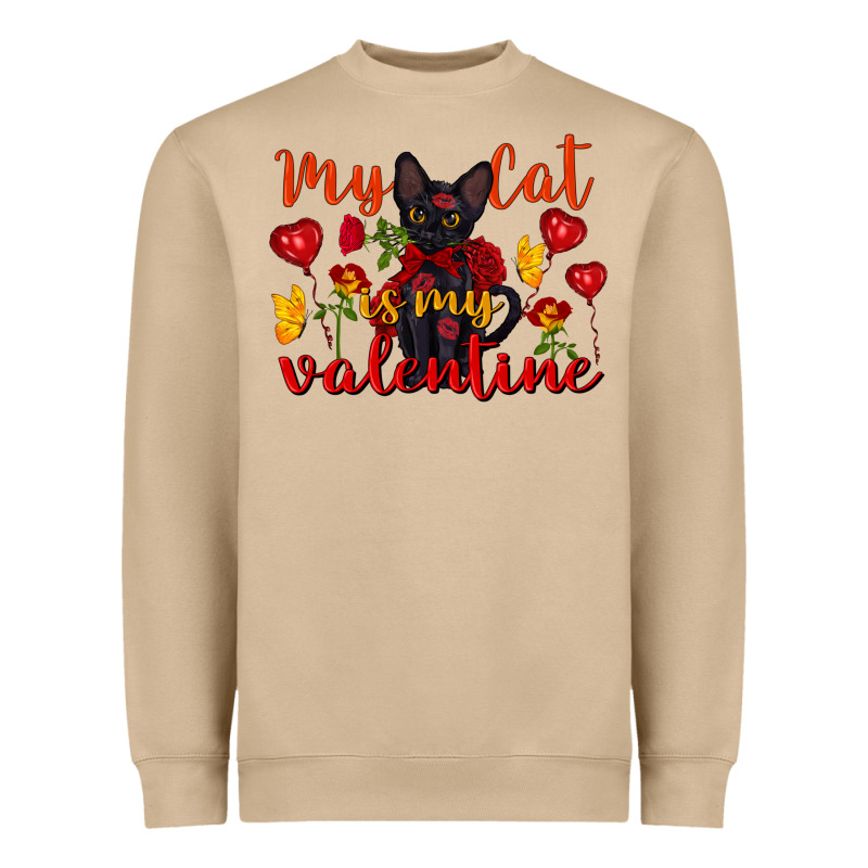 My Cat Is My Valentine Valentine's Day Heavyweight Sweatshirt by FaDigitalArtStudio | Teevron