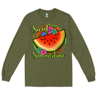 Army Green sweet summertime watermelon Long Sleeve Tee - Jasminsmagicworld