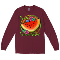 Burgundy sweet summertime watermelon Long Sleeve Tee - Jasminsmagicworld