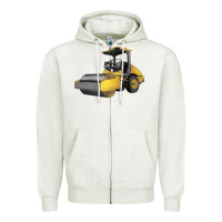 Oatmeal Heather Drum Roller Zipper Hoodie - LillyAllenDesigns