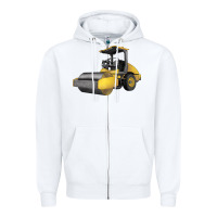 White Drum Roller Zipper Hoodie - LillyAllenDesigns