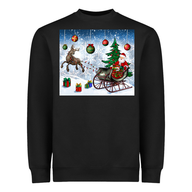 Christmas Santa Deer And Presents Heavyweight Sweatshirt by BundleAndBundleShop | Teevron