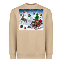 Mushroom christmas santa deer and presents Heavyweight Sweatshirt - BundleAndBundleShop