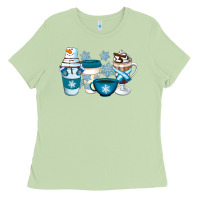 Matcha Winter Coffee Cups Ladies Tee - Artiststas