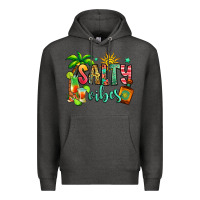 Charcoal Heather salty vibes tequila summer Premium Hoodie - Jasminsmagicworld