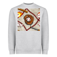 Heather Grey baseball glove and bat seamless pattern Heavyweight Sweatshirt - BundleAndBundleShop