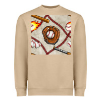 Mushroom baseball glove and bat seamless pattern Heavyweight Sweatshirt - BundleAndBundleShop